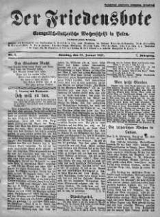 Der Friedensbote. Evangelisch-Lutherische Wochenschrift in Polen 23 styczeń 1927 nr 4