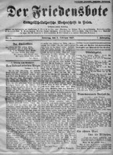 Der Friedensbote. Evangelisch-Lutherische Wochenschrift in Polen 6 luty 1927 nr 6