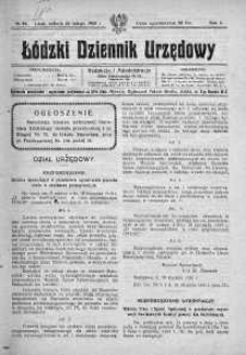 Łódzki Dziennik Urzędowy 28 luty R. 2. 1920 nr 99