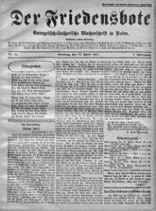 Der Friedensbote. Evangelisch-Lutherische Wochenschrift in Polen 17 kwiecień 1927 nr 16