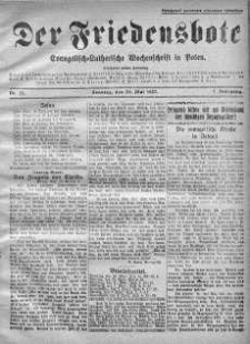 Der Friedensbote. Evangelisch-Lutherische Wochenschrift in Polen 29 maj 1927 nr 22