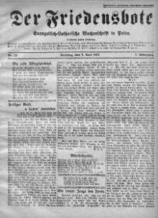Der Friedensbote. Evangelisch-Lutherische Wochenschrift in Polen 5 czerwiec 1927 nr 23