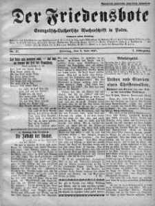 Der Friedensbote. Evangelisch-Lutherische Wochenschrift in Polen 3 lipiec 1927 nr 27