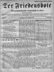 Der Friedensbote. Evangelisch-Lutherische Wochenschrift in Polen 7 sierpień 1927 nr 32