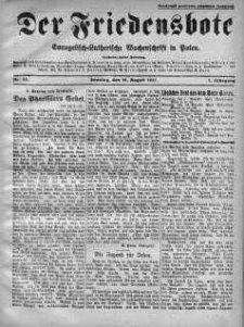 Der Friedensbote. Evangelisch-Lutherische Wochenschrift in Polen 14 sierpień 1927 nr 33