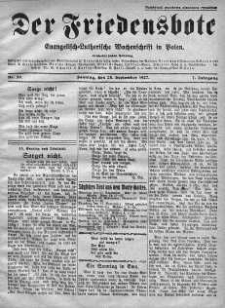 Der Friedensbote. Evangelisch-Lutherische Wochenschrift in Polen 25 wrzesień 1927 nr 39