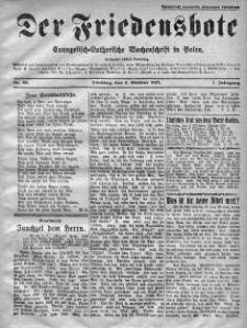 Der Friedensbote. Evangelisch-Lutherische Wochenschrift in Polen 2 październik 1927 nr 40