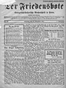 Der Friedensbote. Evangelisch-Lutherische Wochenschrift in Polen 25 grudzień 1927 nr 52