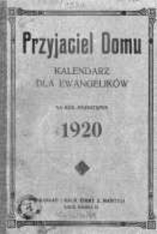Przyjaciel Domu. Kalendarz dla Ewangelików na rok przestępny 1920