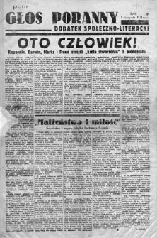 Głos Poranny. Dodatek Społeczno - Literacki 1 listopad 1931