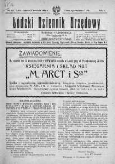 Łódzki Dziennik Urzędowy 17 kwiecień R. 2. 1920 nr 112