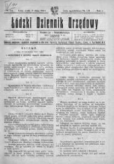 Łódzki Dziennik Urzędowy 19 maj R. 2. 1920 nr 118