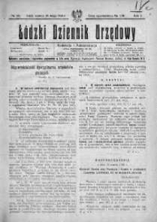 Łódzki Dziennik Urzędowy 29 maj R. 2. 1920 nr 121