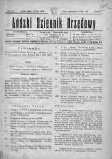 Łódzki Dziennik Urzędowy 16 lipiec R. 2. 1920 nr 132