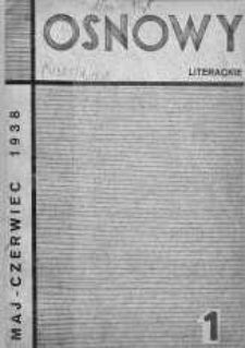 Osnowy Literackie R. 1. 1938 maj/czerwiec nr 1