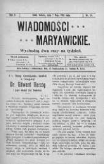 Wiadomości Maryawickie 7 maj 1910 nr 36
