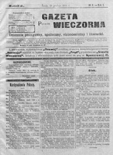 Gazeta Wieczorna. Dziennik Polityczny, Społeczny, Ekonomiczny, Literacki 16 grudzień 1914 nr 8