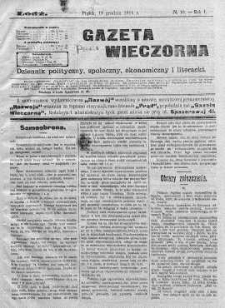 Gazeta Wieczorna. Dziennik Polityczny, Społeczny, Ekonomiczny, Literacki 18 grudzień 1914 nr 10
