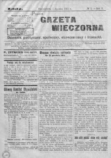 Gazeta Wieczorna. Dziennik Polityczny, Społeczny, Ekonomiczny, Literacki 4 styczeń 1915 nr 2