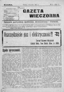 Gazeta Wieczorna. Dziennik Polityczny, Społeczny, Ekonomiczny, Literacki 9 styczeń 1915 nr 6