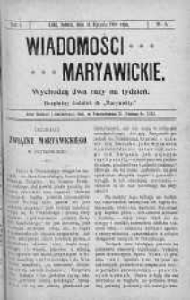 Wiadomości Maryawickie 16 styczeń 1909 nr 4