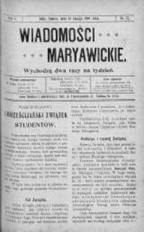 Wiadomości Maryawickie 13 luty 1909 nr 12