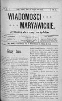 Wiadomości Maryawickie 27 luty 1909 nr 16