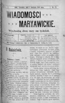 Wiadomości Maryawickie 8 kwiecień 1909 nr 27