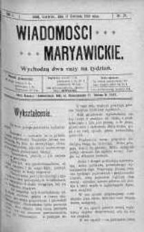 Wiadomości Maryawickie 15 kwiecień 1909 nr 29
