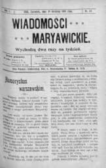 Wiadomości Maryawickie 29 kwiecień 1909 nr 33