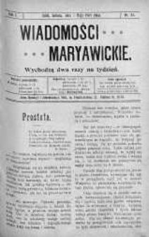 Wiadomości Maryawickie 1 maj 1909 nr 34