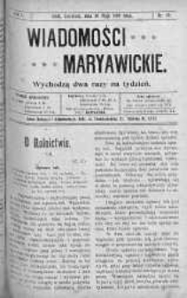 Wiadomości Maryawickie 20 maj 1909 nr 39