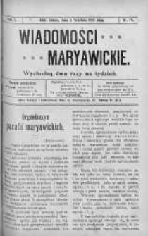 Wiadomości Maryawickie 4 wrzesień 1909 nr 70
