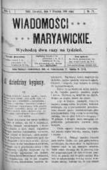 Wiadomości Maryawickie 9 wrzesień 1909 nr 71