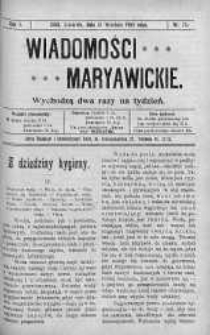Wiadomości Maryawickie 16 wrzesień 1909 nr 73