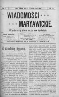 Wiadomości Maryawickie 18 wrzesień 1909 nr 74