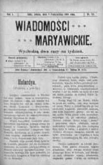 Wiadomości Maryawickie 9 październik 1909 nr 80