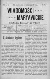 Wiadomości Maryawickie 28 październik 1909 nr 85