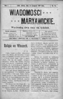 Wiadomości Maryawickie 20 listopad 1909 nr 92