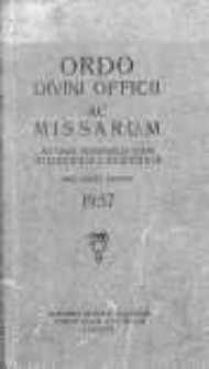 Ordo Divini Officii ac Missarum ad usum Vernerabilis Cleri Dioecesis Lodzensis pro Anno Domini 1937