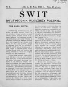 Świt. Dwutygodnik Młodzieży Polskiej 15 maj 1915 nr 3