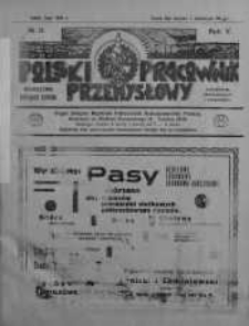 Polski Pracownik Przemysłowy. Organ Związku majstrów Fabrycznych Rzeczpospolitej Polskiej luty R. 5. 1928/1929 nr 11