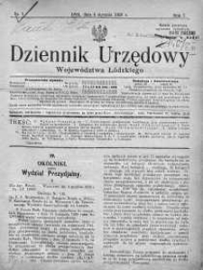 Dziennik Urzędowy Województwa Łódzkiego 4 styczeń 1926 nr 1