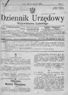 Dziennik Urzędowy Województwa Łódzkiego 11 styczeń 1926 nr 2