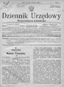Dziennik Urzędowy Województwa Łódzkiego 18 styczeń 1926 nr 3