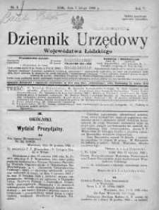 Dziennik Urzędowy Województwa Łódzkiego 1 luty 1926 nr 5