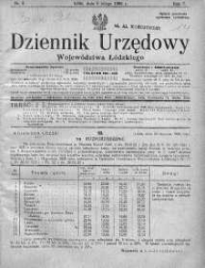 Dziennik Urzędowy Województwa Łódzkiego 8 luty 1926 nr 6