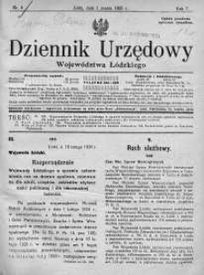 Dziennik Urzędowy Województwa Łódzkiego 1 marzec 1926 nr 9