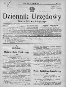 Dziennik Urzędowy Województwa Łódzkiego 15 marzec 1926 nr 11