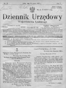 Dziennik Urzędowy Województwa Łódzkiego 29 marzec 1926 nr 13